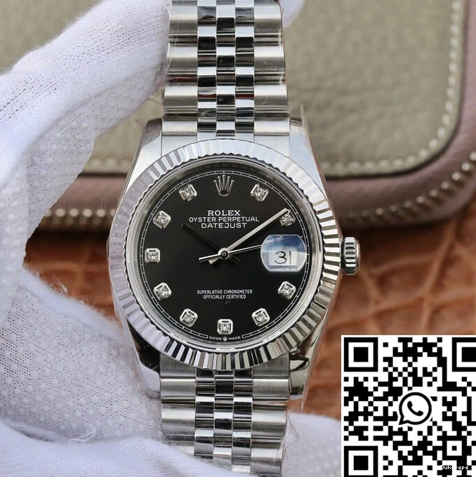 GM Diamond-se Datejust M126234-0027 Factory Rolex Dial Black 0202